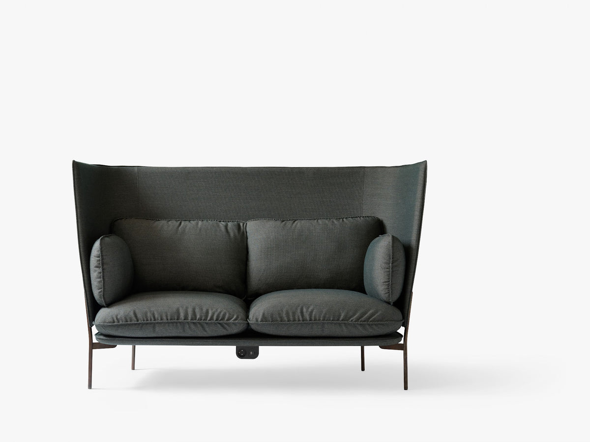 Canapé 2 places Cloud LN6 dossier haut de Luca Nichetto - &amp;Tradition-Chrome-Tissu groupe 1-The Woods Gallery