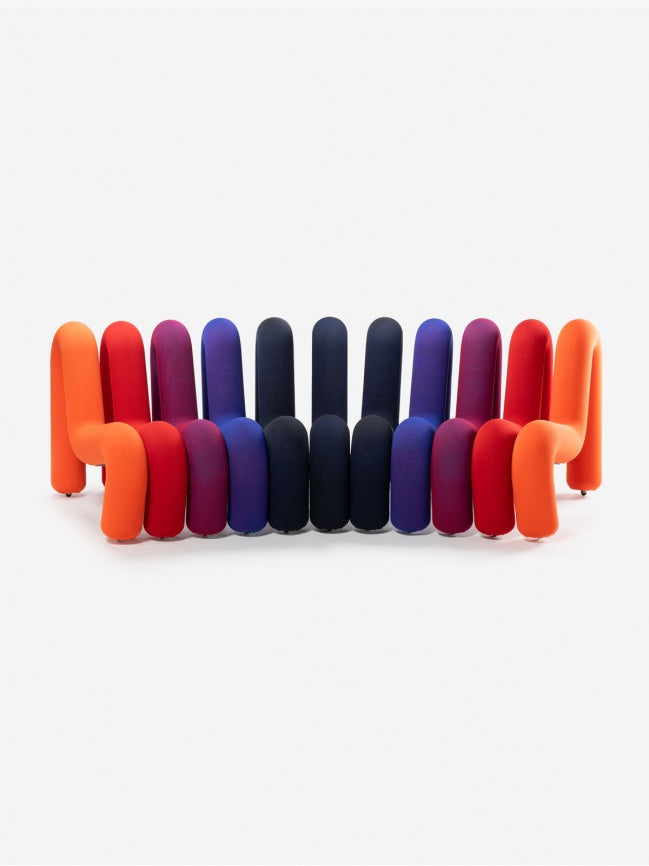 Canapé Extra Bold de Big Game - Moustache-Bleu-1 place - 4 tubes (L: 72 cm P: 99 cm H: 71 cm)-The Woods Gallery