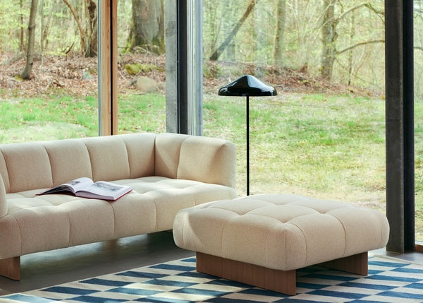 Canapé Quilton Lift 2 places L 214 cm - Hay-Tissu Violet Steelcut Quartet 644 - Placage pieds chêne laqué à l&