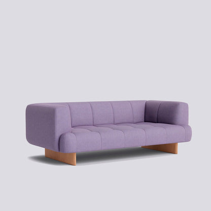 Canapé Quilton Lift 2 places L 214 cm - Hay-Tissu Violet Steelcut Quartet 644 - Placage pieds chêne laqué à l&