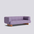 Canapé Quilton Lift 2 places L 214 cm - Hay-Tissu Violet Steelcut Quartet 644 - Placage pieds chêne laqué à l&