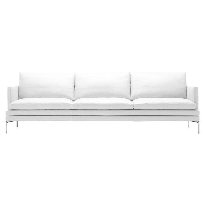 Canapé en cuir William par Damian Williamson - Zanotta - 2 ou 3 places-2 places-Blanc-The Woods Gallery