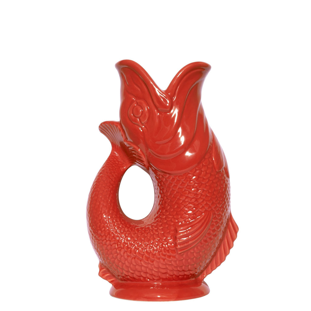 Carafe Gluggle Poisson L par Thomas Forester & Son - Wade Ceramics-Rouge-The Woods Gallery