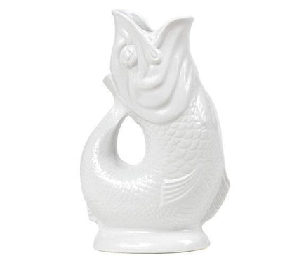 Carafe Gluggle Poisson XL par Thomas Forester &amp; Son - Wade Ceramics-Blanc-The Woods Gallery