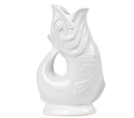 Carafe Gluggle Poisson XL par Thomas Forester & Son - Wade Ceramics-Blanc-The Woods Gallery