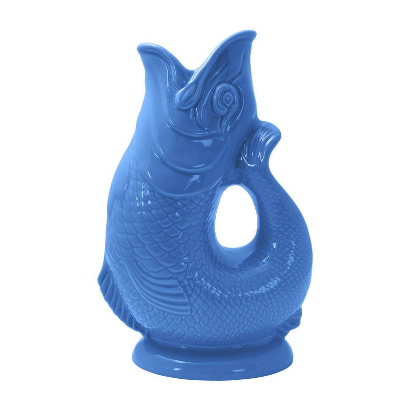 Carafe Gluggle Poisson XL par Thomas Forester & Son - Wade Ceramics-Bleu Mer-The Woods Gallery