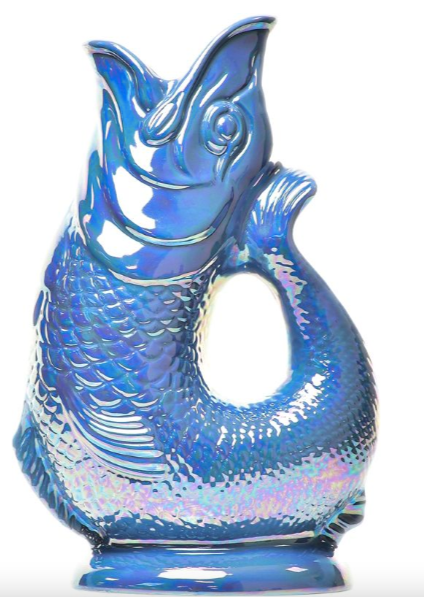 Carafe Gluggle Poisson XL par Thomas Forester & Son - Wade Ceramics-Bleu pâle-The Woods Gallery