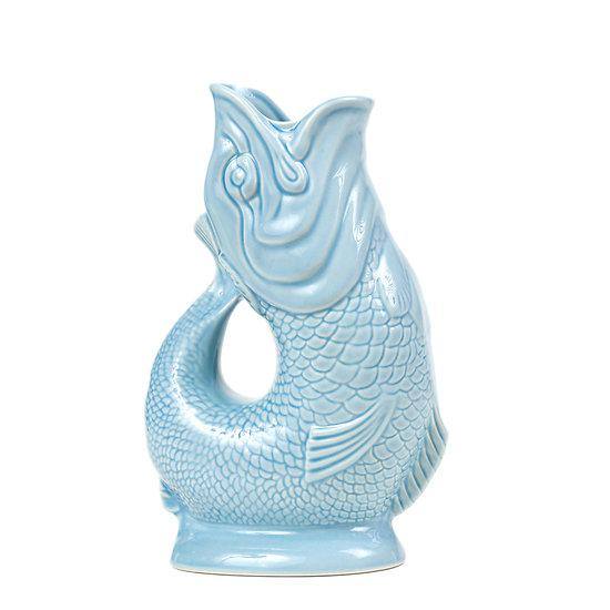 Carafe Gluggle Poisson XL par Thomas Forester & Son - Wade Ceramics-Bleu pâle-The Woods Gallery