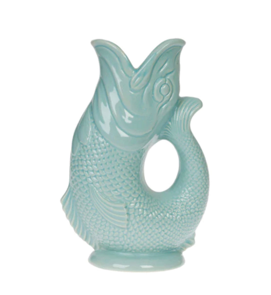 Carafe Gluggle Poisson XL par Thomas Forester & Son - Wade Ceramics-Eau de Nil-The Woods Gallery