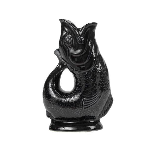 Carafe Gluggle Poisson XL par Thomas Forester & Son - Wade Ceramics-Noir-The Woods Gallery