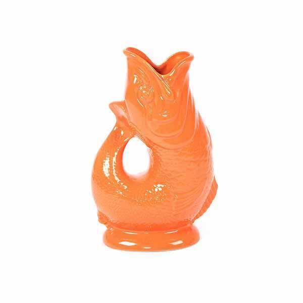 Carafe Gluggle Poisson XL par Thomas Forester & Son - Wade Ceramics-Orange-The Woods Gallery