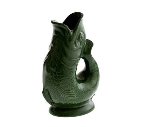 Carafe Gluggle Poisson XL par Thomas Forester & Son - Wade Ceramics-Vert Foncé-The Woods Gallery