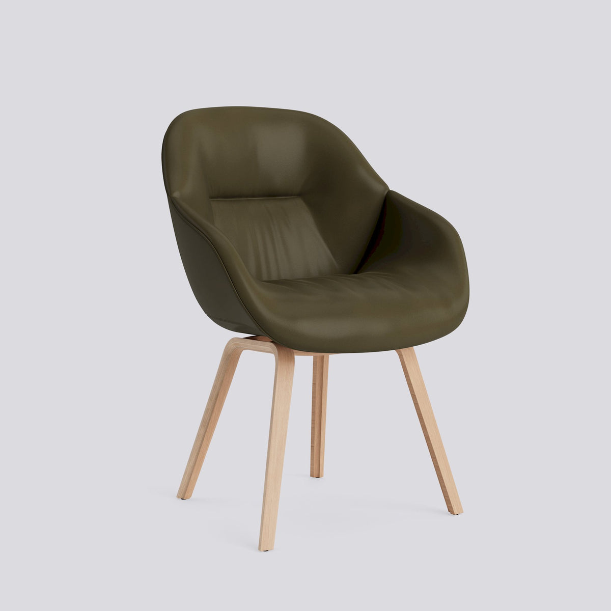 Chaise About A Chair AAC 123 de Hee Welling - Hay-Garnissage intégral matelassé Sense Forest, placage de chêne laqué à l&