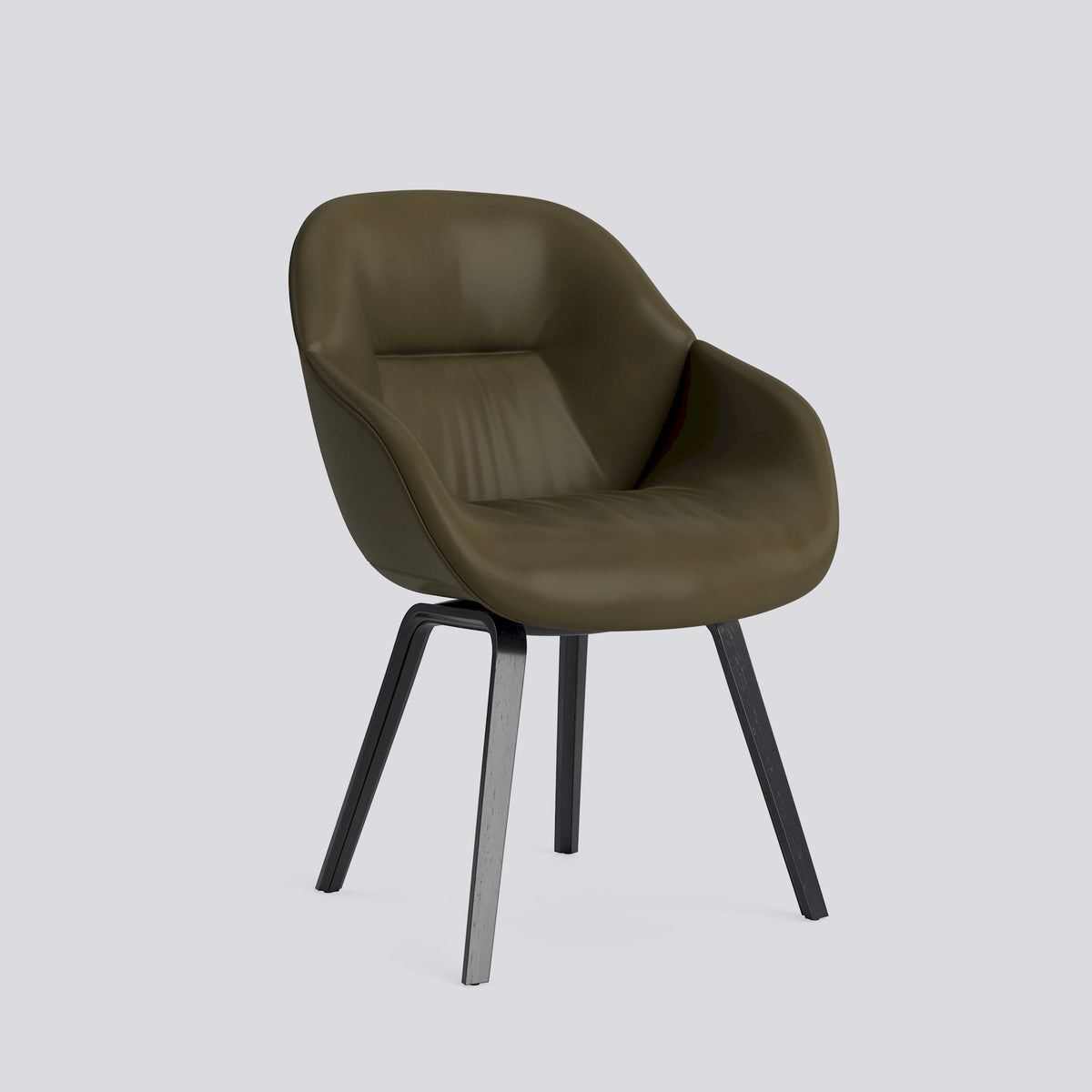 Chaise About A Chair AAC 123 de Hee Welling - Hay-Garnissage intégral matelassé Sense Forest, placage de chêne laqué à l&