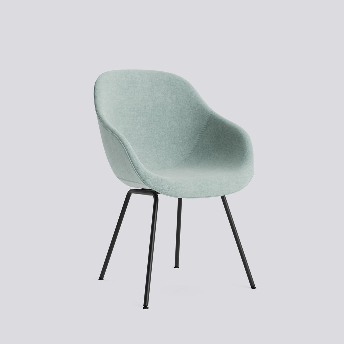 Chaise About A Chair AAC 127 de Hee Welling - Hay-Garnissage intégral Linara 499, acier thermolaqué noir, piètement 4 pieds-The Woods Gallery
