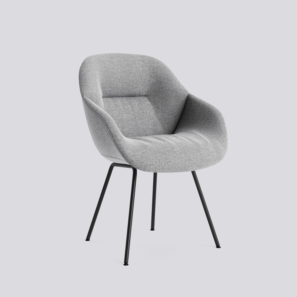 Chaise About A Chair AAC 127 de Hee Welling - Hay-Garnissage intégral matelassé Hallingdal 130, acier thermolaqué noir, piètement 4 pieds-The Woods Gallery