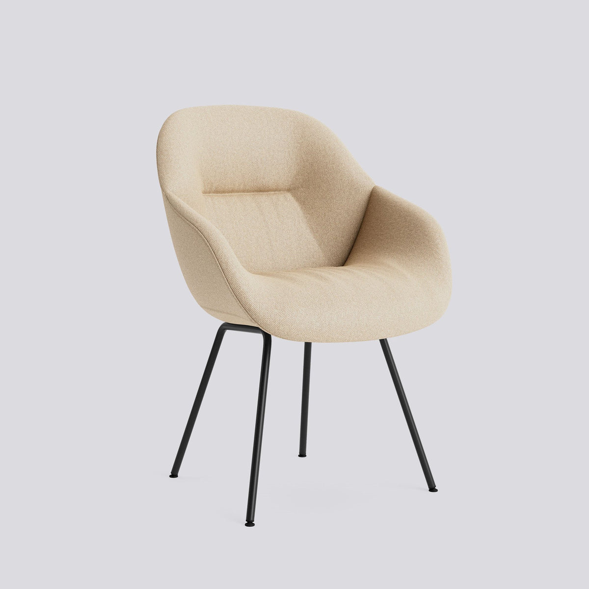 Chaise About A Chair AAC 127 de Hee Welling - Hay-Garnissage intégral matelassé Hallingdal 220, acier thermolaqué noir, piètement 4 pieds-The Woods Gallery