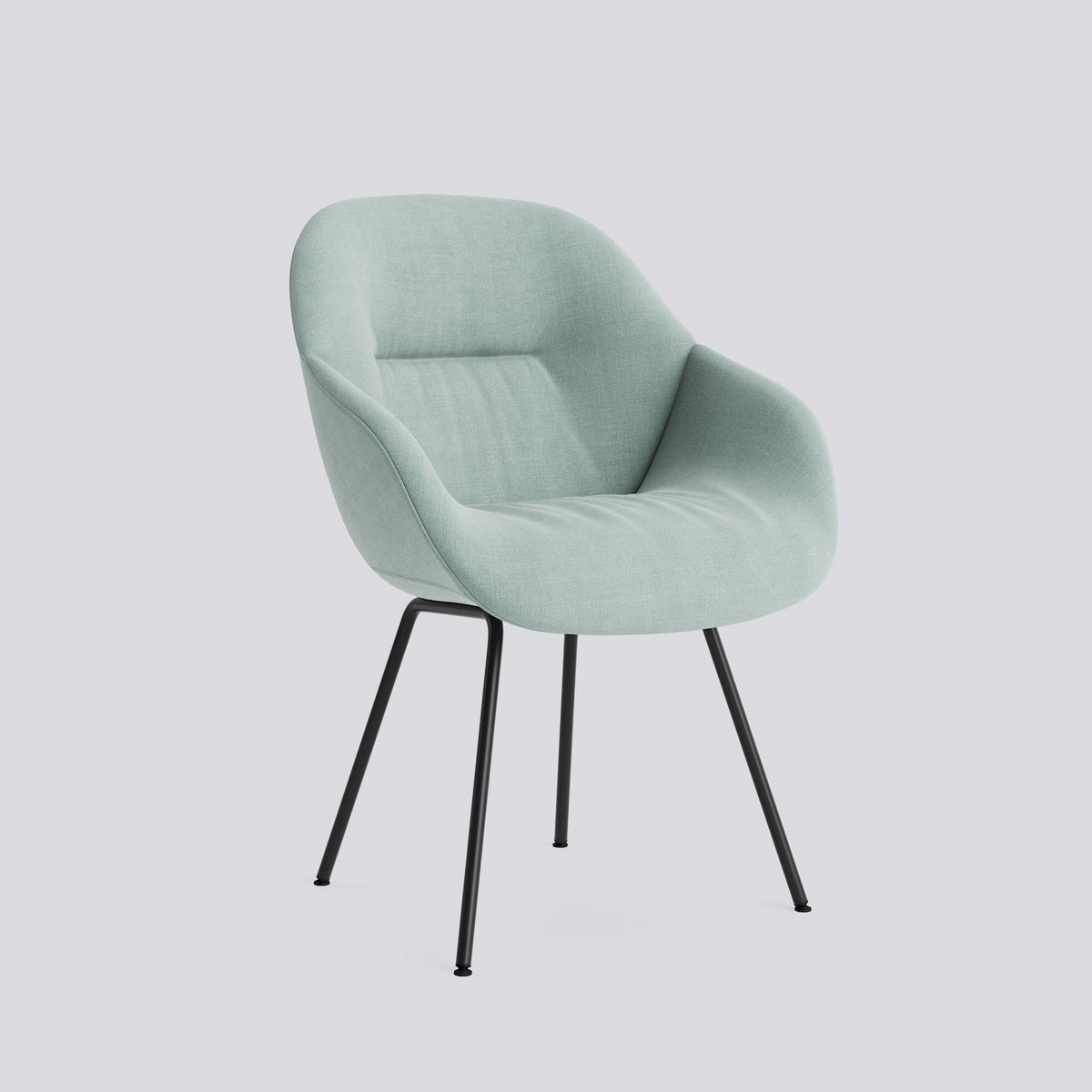 Chaise About A Chair AAC 127 de Hee Welling - Hay-Garnissage intégral matelassé Linara 499, acier thermolaqué noir, piètement 4 pieds-The Woods Gallery