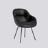 Chaise About A Chair AAC 127 de Hee Welling - Hay-Garnissage intégral matelassé Sierra SI1001, acier thermolaqué noir, piètement 4 pieds-The Woods Gallery