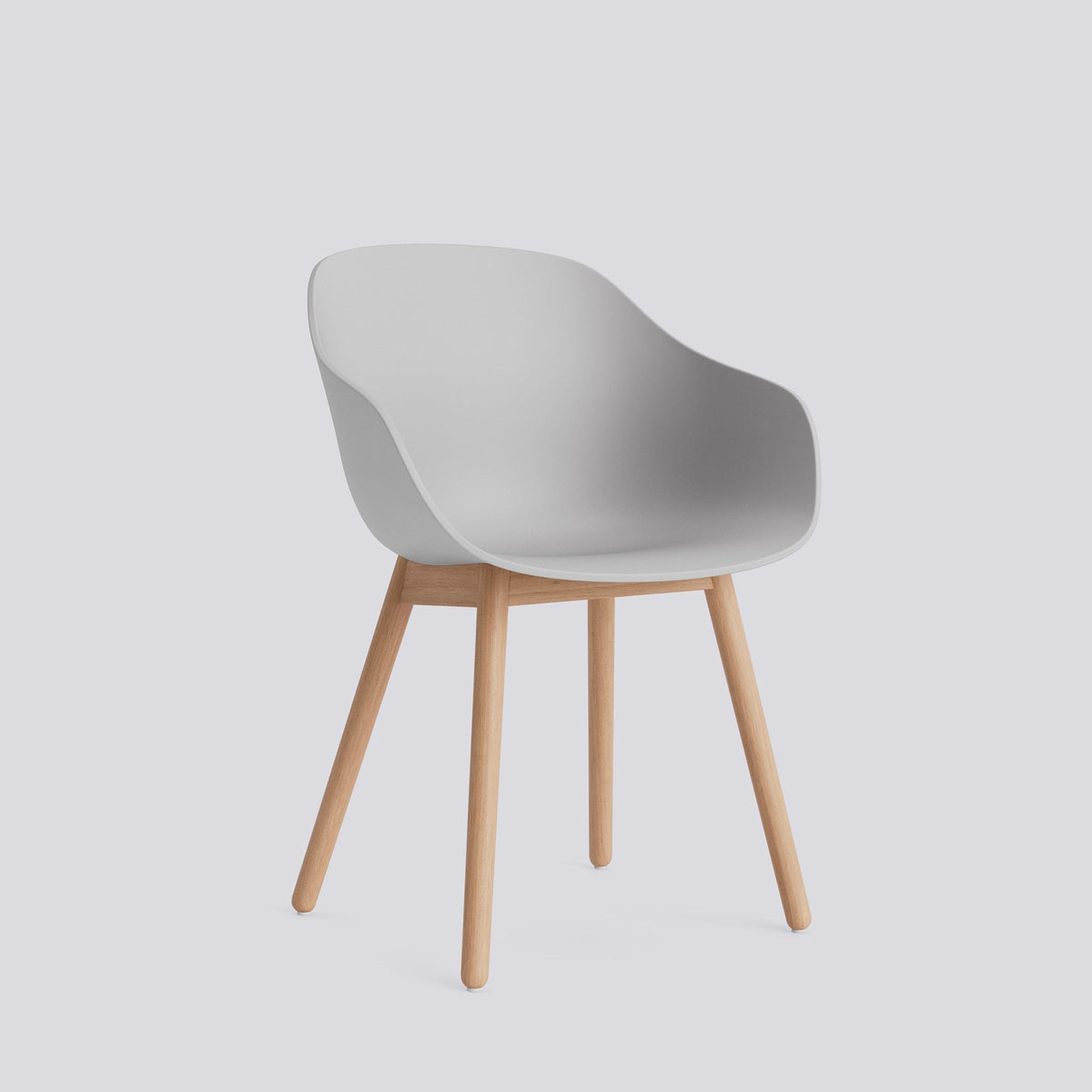 Chaise About A Chair AAC 212 de Hee Welling - Hay-Polypropylène recyclé Concrete grey, chêne massif laqué à l&