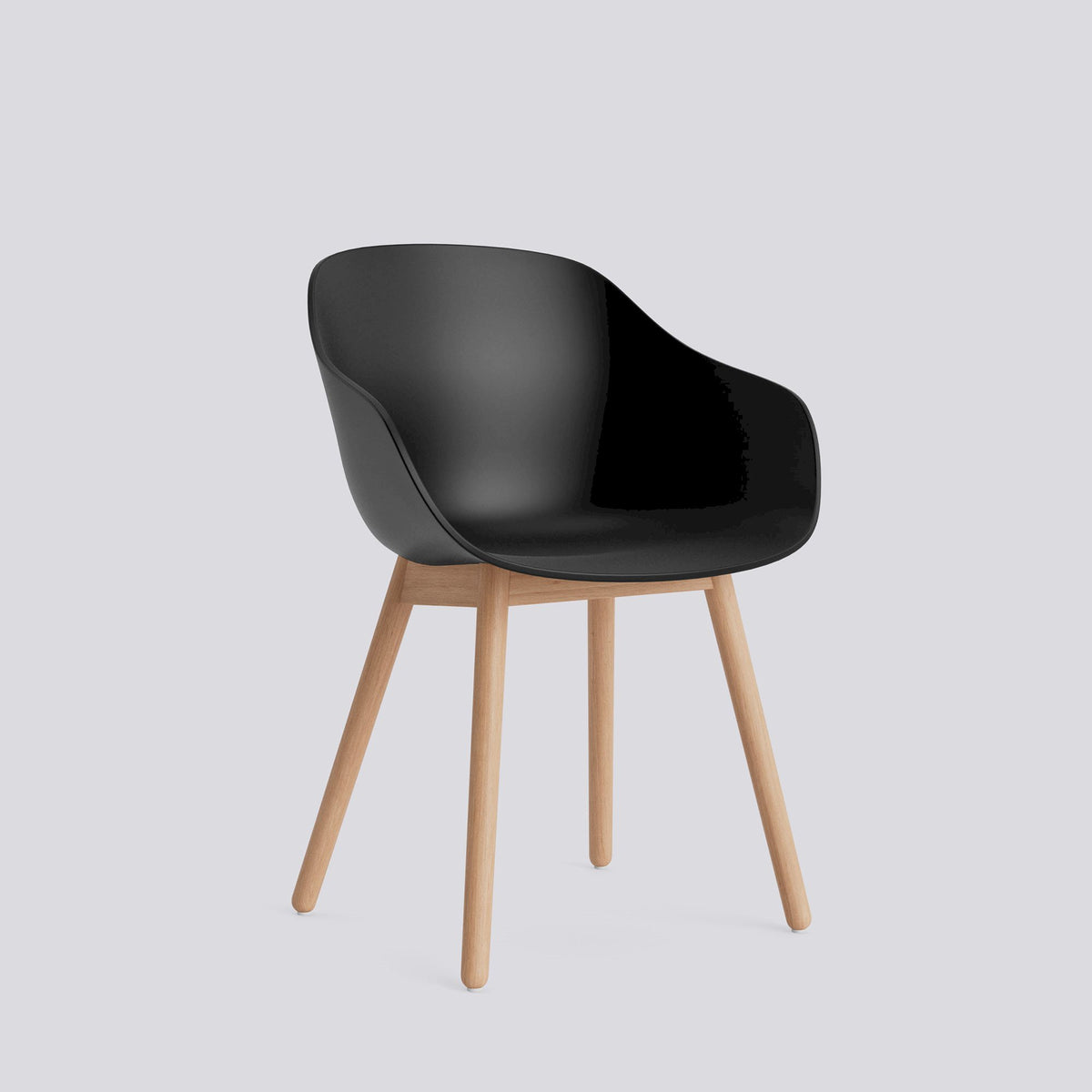 Chaise About A Chair AAC 212 de Hee Welling - Hay-Polypropylène recyclé noir, chêne massif laqué à l&