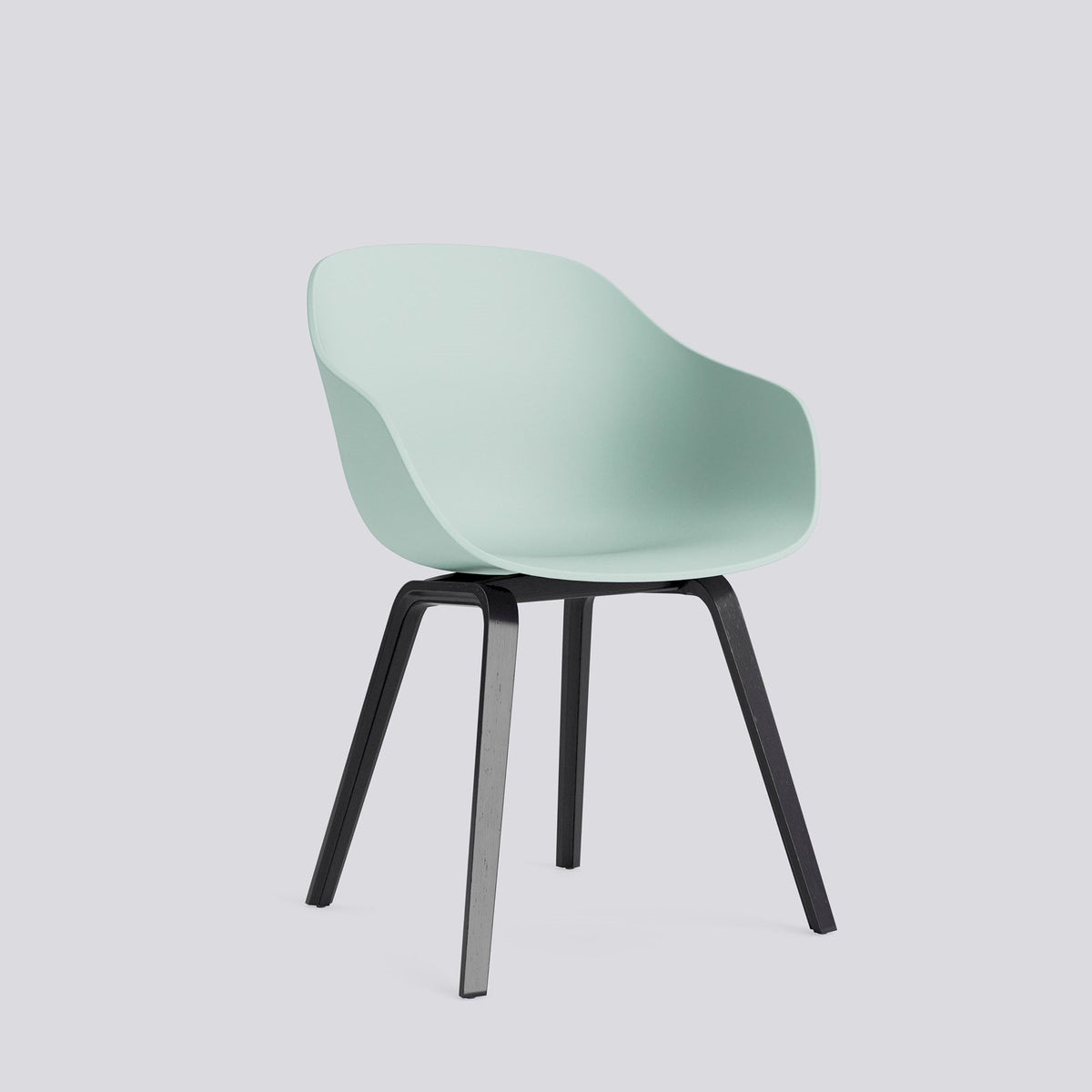 Chaise About A Chair AAC 222 de Hee Welling - Hay-Polypropylène recyclé Dusty mint, placage de chêne laqué à l&