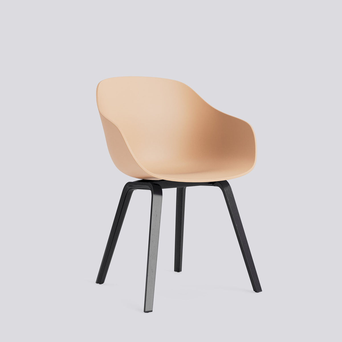 Chaise About A Chair AAC 222 de Hee Welling - Hay-Polypropylène recyclé Pale peach, placage de chêne laqué à l&