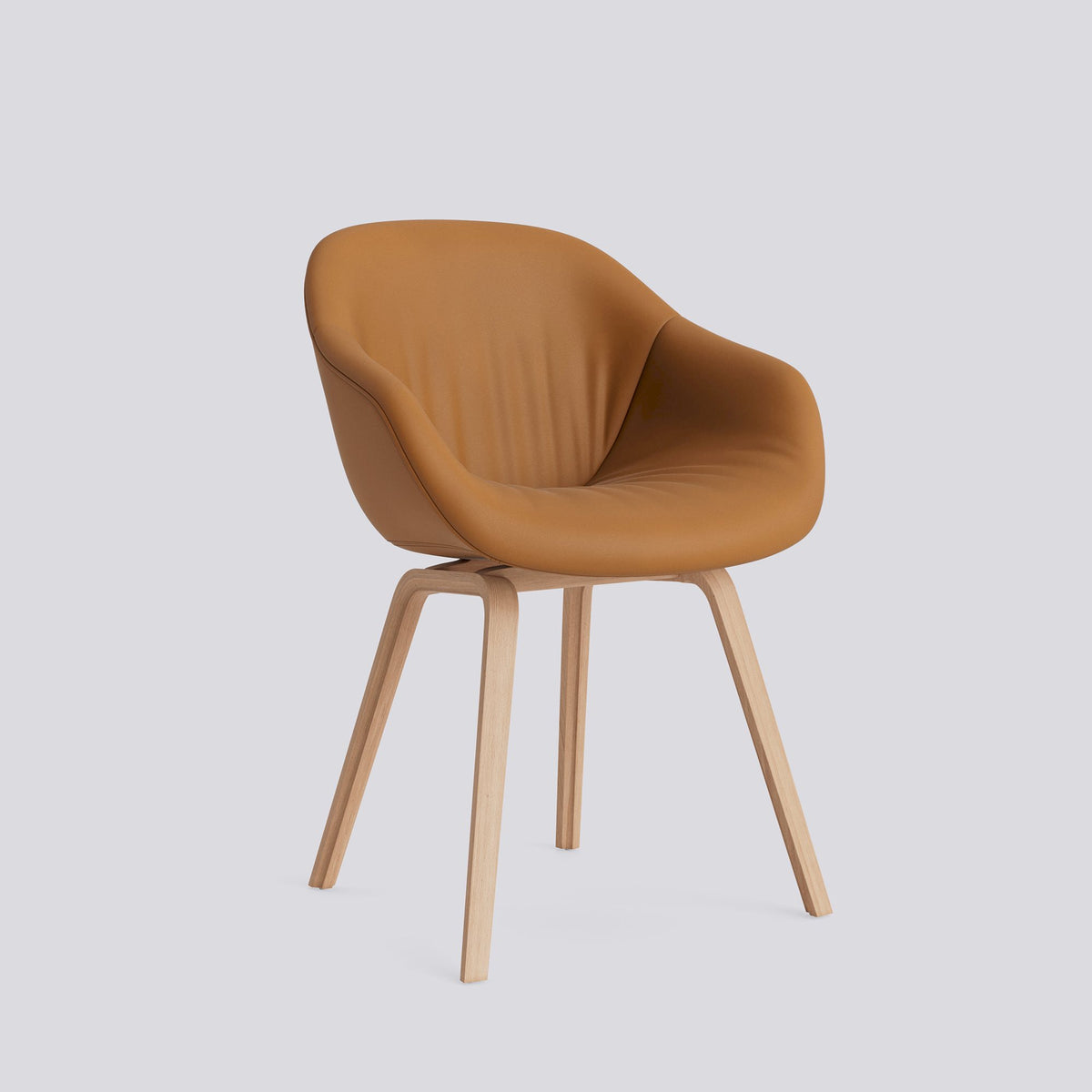 Chaise About A Chair AAC 223 de Hee Welling - Hay-Garnissage intégral matelassé Sense Cognac, placage de chêne laqué à l&