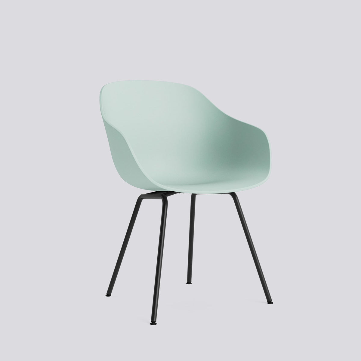Chaise About A Chair AAC 226 de Hee Welling - Hay-Polypropylène recyclé Dusty mint, acier thermolaqué noir, piètement 4 pieds-The Woods Gallery