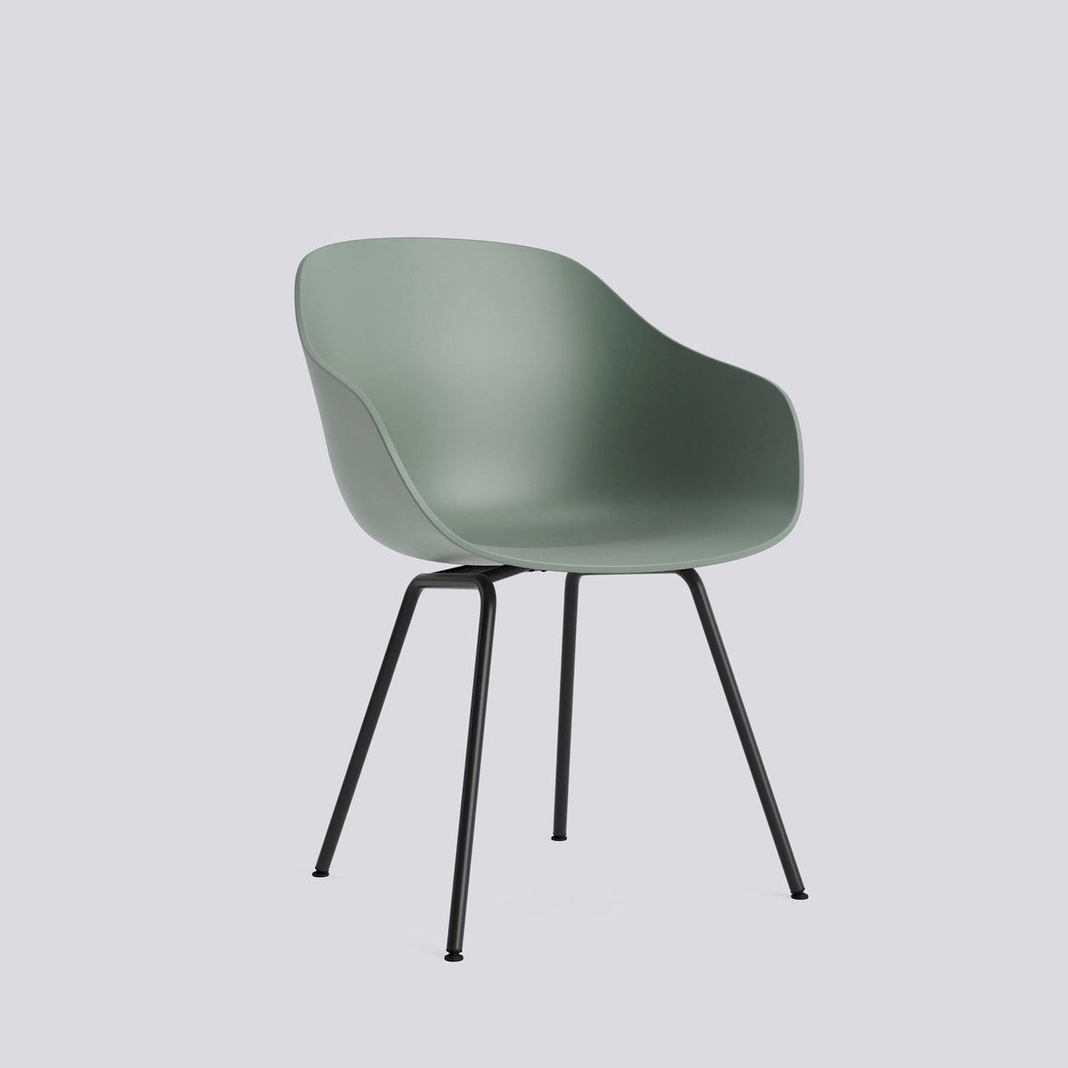 Chaise About A Chair AAC 226 de Hee Welling - Hay-Polypropylène recyclé Fall green, acier thermolaqué noir, piètement 4 pieds-The Woods Gallery