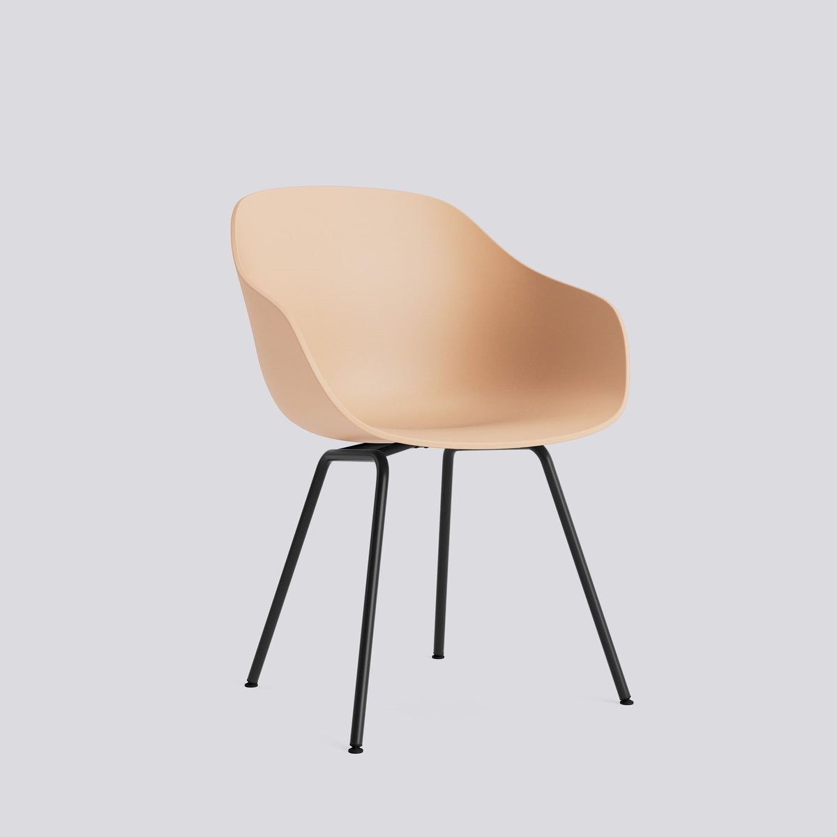 Chaise About A Chair AAC 226 de Hee Welling - Hay-Polypropylène recyclé Pale peach, acier thermolaqué noir, piètement 4 pieds-The Woods Gallery