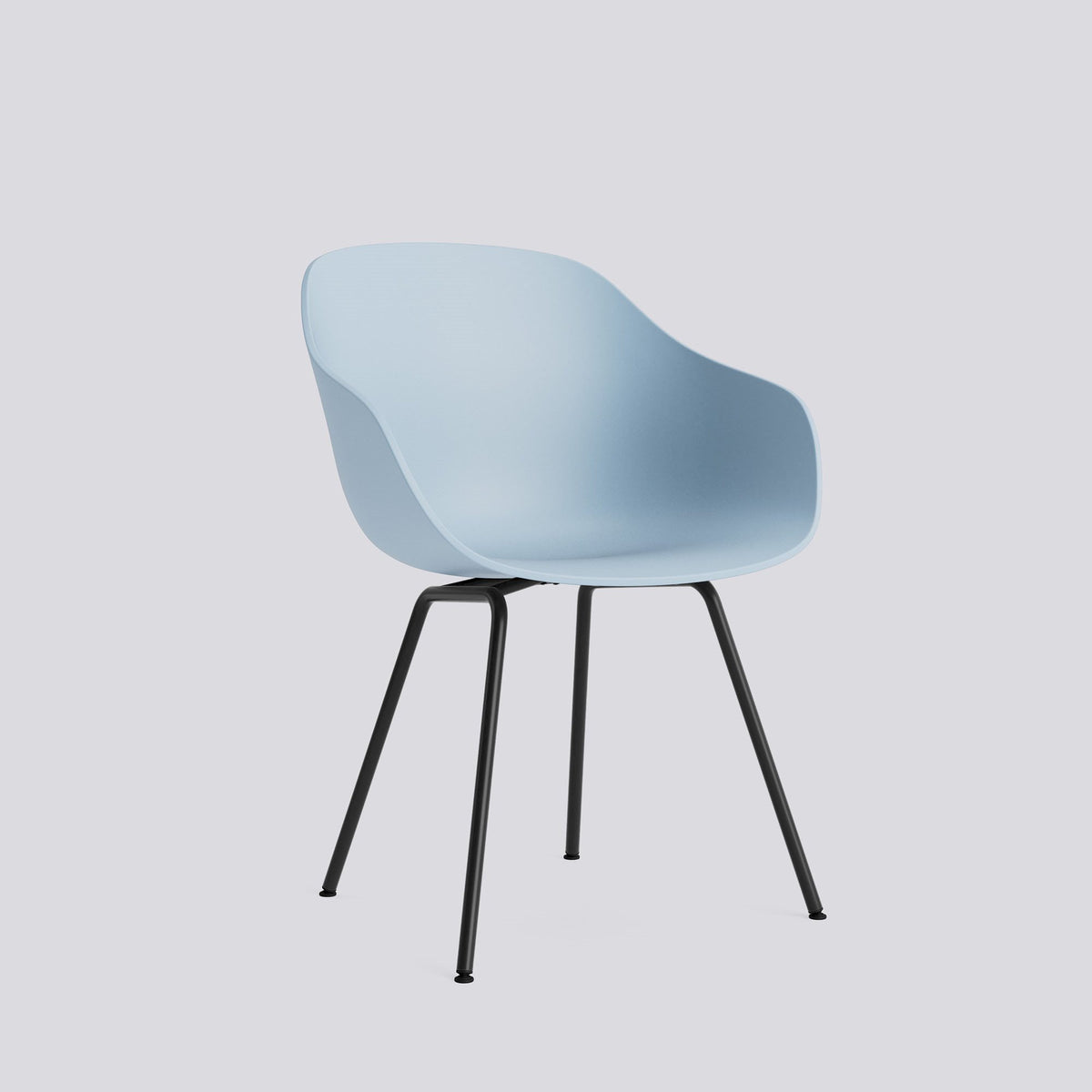Chaise About A Chair AAC 226 de Hee Welling - Hay-Polypropylène recyclé Slate blue, acier thermolaqué noir, piètement 4 pieds-The Woods Gallery