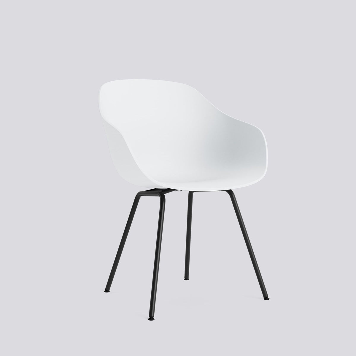 Chaise About A Chair AAC 226 de Hee Welling - Hay-Polypropylène recyclé blanc, acier thermolaqué noir, piètement 4 pieds-The Woods Gallery