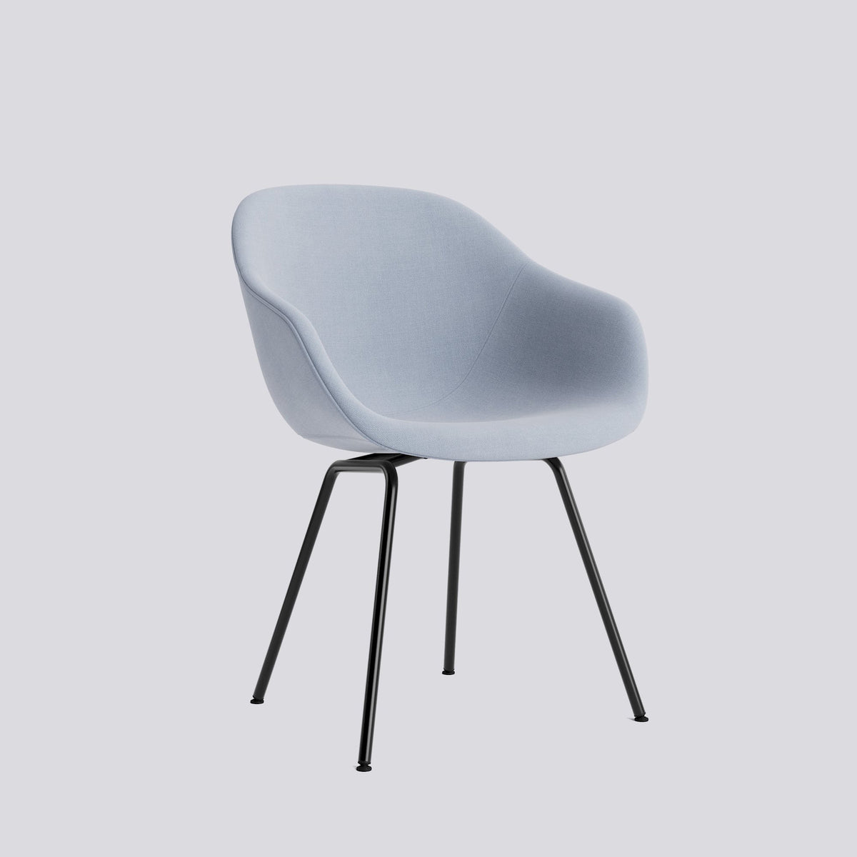 Chaise About A Chair AAC 227 de Hee Welling - Hay-Garnissage intégral Linara 400, acier thermolaqué noir, piètement 4 pieds-The Woods Gallery