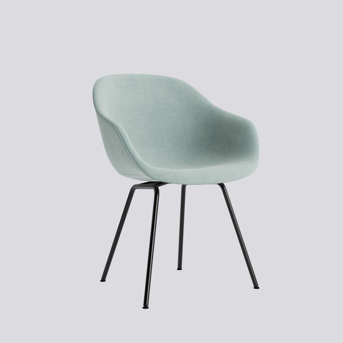 Chaise About A Chair AAC 227 de Hee Welling - Hay-Garnissage intégral Linara 499, acier thermolaqué noir, piètement 4 pieds-The Woods Gallery