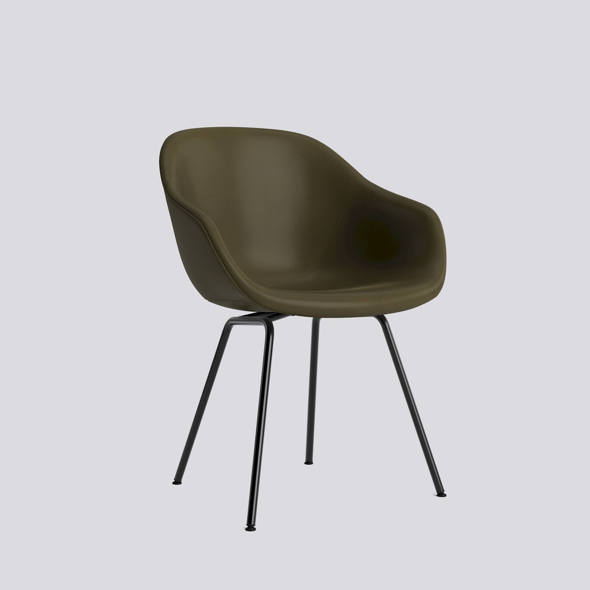 Chaise About A Chair AAC 227 de Hee Welling - Hay-Garnissage intégral Sense Forest, acier thermolaqué noir, piètement 4 pieds-The Woods Gallery