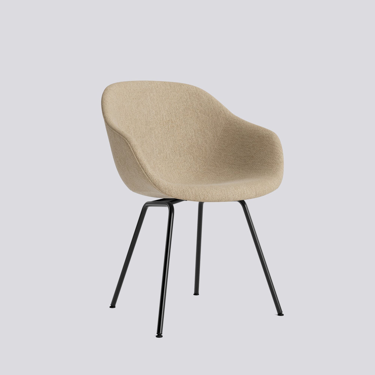Chaise About A Chair AAC 227 de Hee Welling - Hay-Garnissage intégral Turf Sand, acier thermolaqué noir, piètement 4 pieds-The Woods Gallery