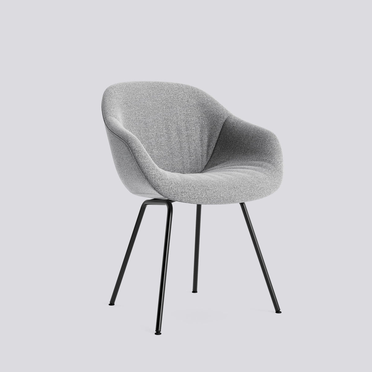 Chaise About A Chair AAC 227 de Hee Welling - Hay-Garnissage intégral matelassé Hallingdal 130, acier thermolaqué noir, piètement 4 pieds-The Woods Gallery