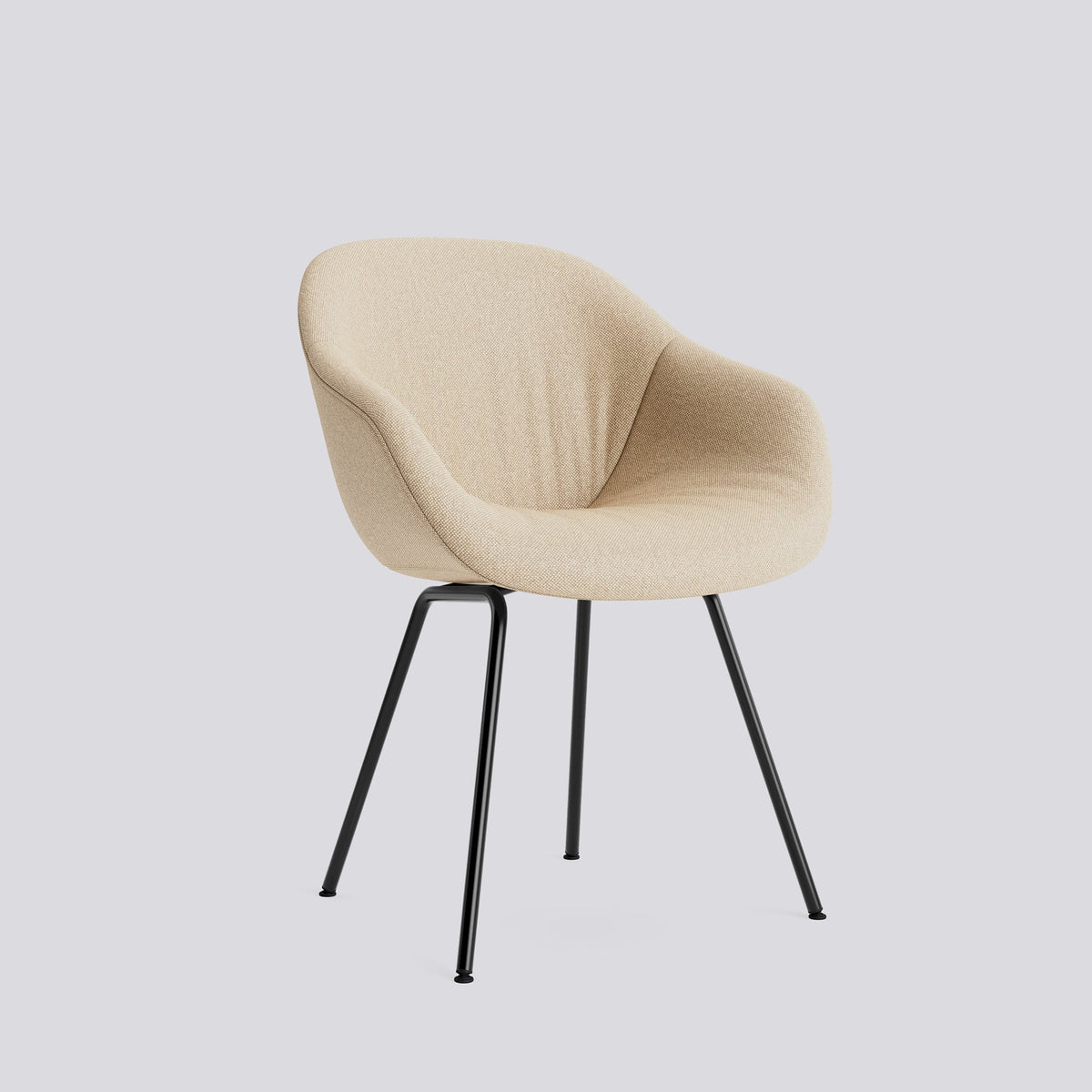 Chaise About A Chair AAC 227 de Hee Welling - Hay-Garnissage intégral matelassé Hallingdal 220, acier thermolaqué noir, piètement 4 pieds-The Woods Gallery