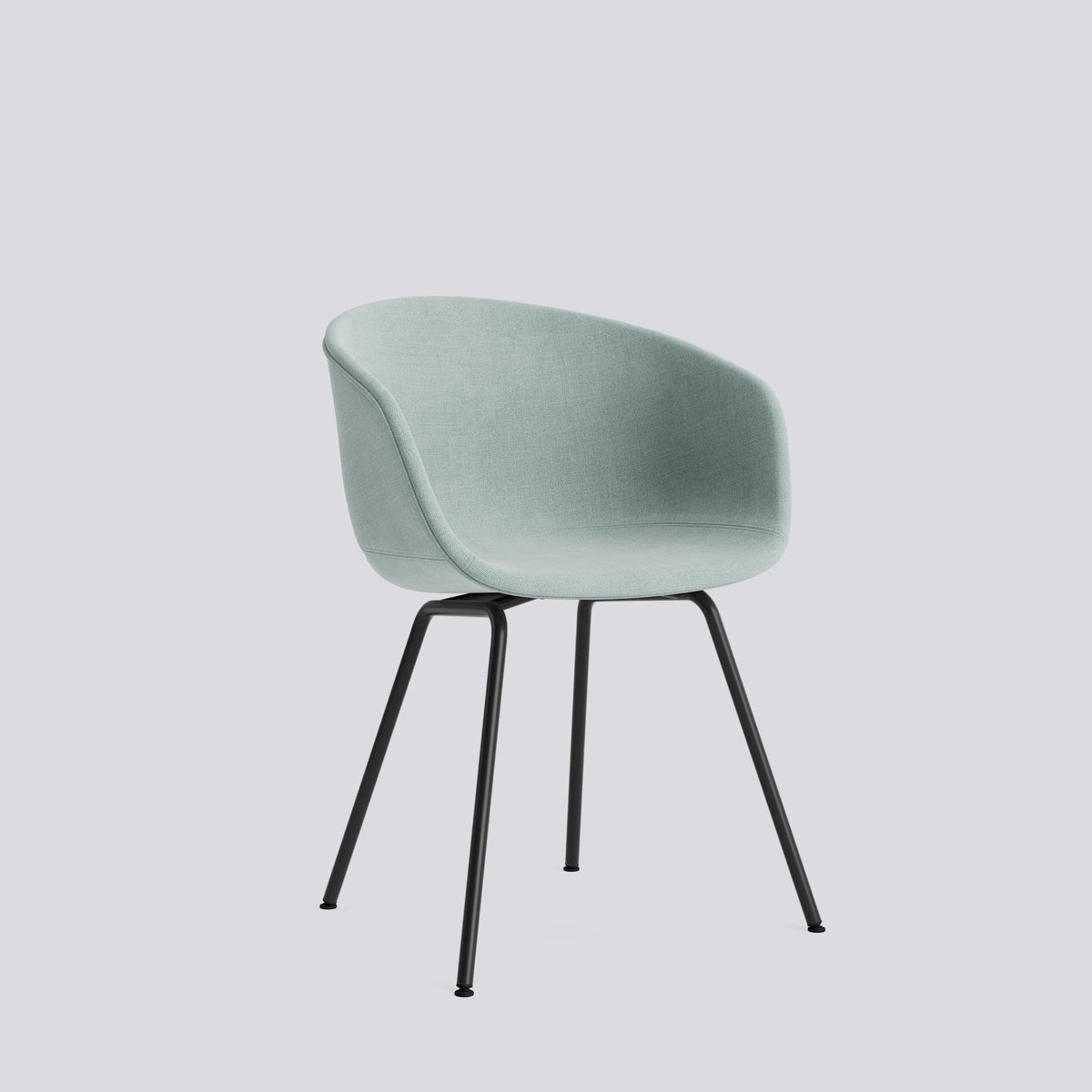 Chaise About A Chair AAC 27 de Hee Welling - Hay-Garnissage intégral Linara 499, acier thermolaqué noir, piètement 4 pieds-The Woods Gallery