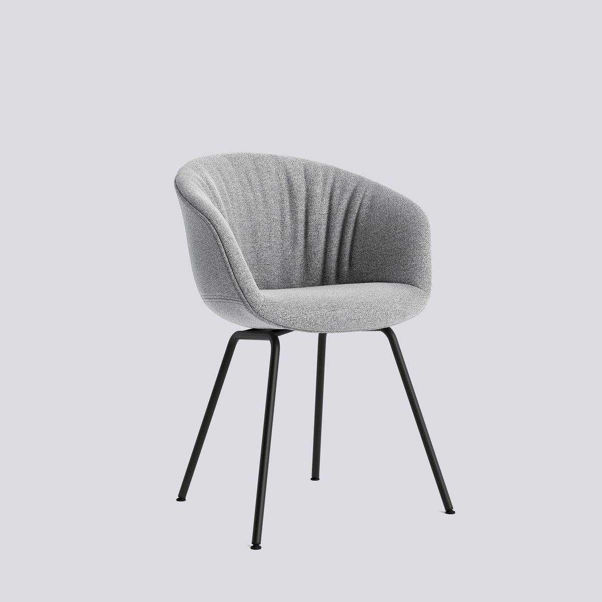 Chaise About A Chair AAC 27 de Hee Welling - Hay-Garnissage intégral matelassé Hallingdal 130, acier thermolaqué noir, piètement 4 pieds-The Woods Gallery