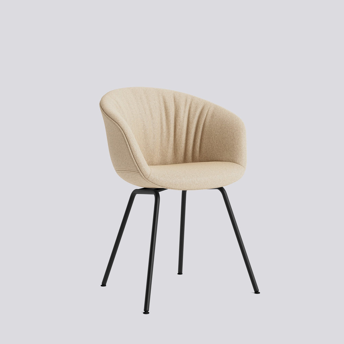 Chaise About A Chair AAC 27 de Hee Welling - Hay-Garnissage intégral matelassé Hallingdal 220, acier thermolaqué noir, piètement 4 pieds-The Woods Gallery