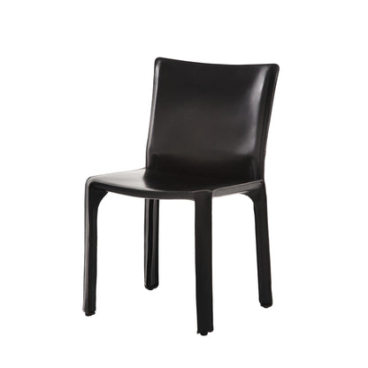 Chaise CAB 412 de Mario Bellini - Cassina-packshot, cuir Noir-The Woods Gallery
