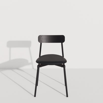 Chaise Fromme Bois de Tom Chung - Petite Friture-Cuir noir-The Woods Gallery
