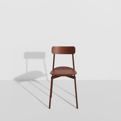 Chaise Fromme Bois de Tom Chung - Petite Friture-Rouge-Brun-The Woods Gallery