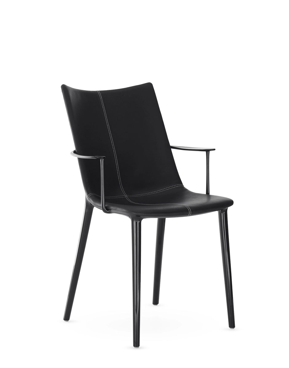 Chaise H.H.H Cuir noir de Philippe Starck - Kartell - modèle d&