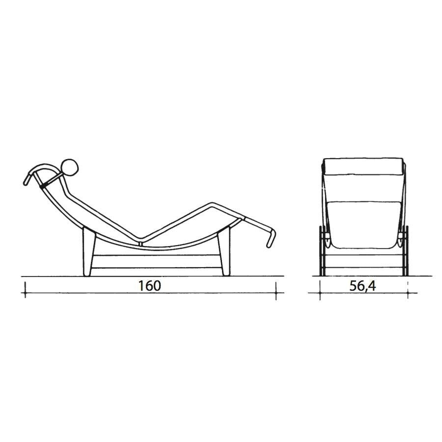 Chaise Longue "4" en Peau Noire - Cassina-The Woods Gallery