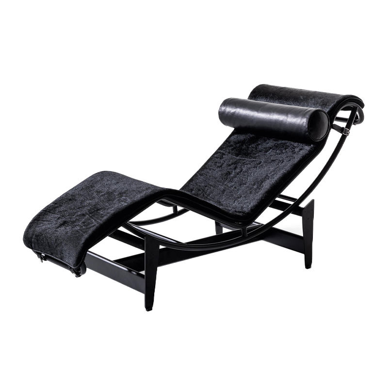 Chaise Longue "4" en Peau Noire - Cassina-The Woods Gallery