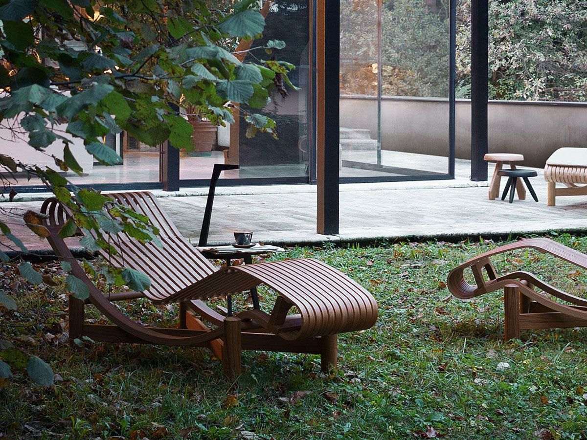 Chaise Longue Tokyo de Charlotte Perriand - Cassina-Bambou-Tapisserie Lipari Lin ivoire-The Woods Gallery