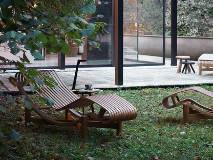 Chaise Longue Tokyo de Charlotte Perriand - Cassina-Bambou-Tapisserie Lipari Lin ivoire-The Woods Gallery